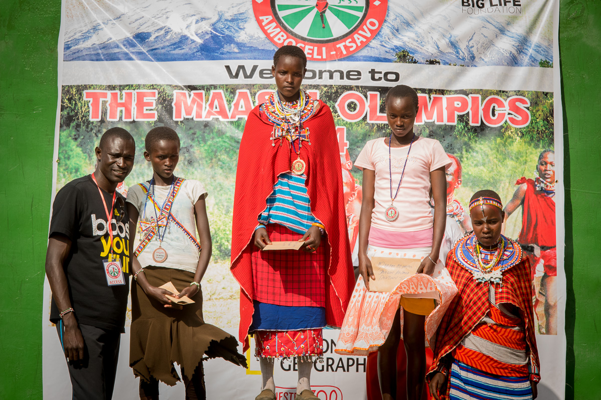 Although the Maasai is a male-dominated culture, the young female athletes are not left out of this important event. The girls competed in 2 races: 100m and 1500 m. The top 3 winners in each race receive medals and cash prizes.